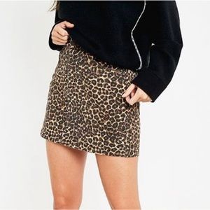 BDG Denim Cheetah Leopard High Waisted Skirt Size S